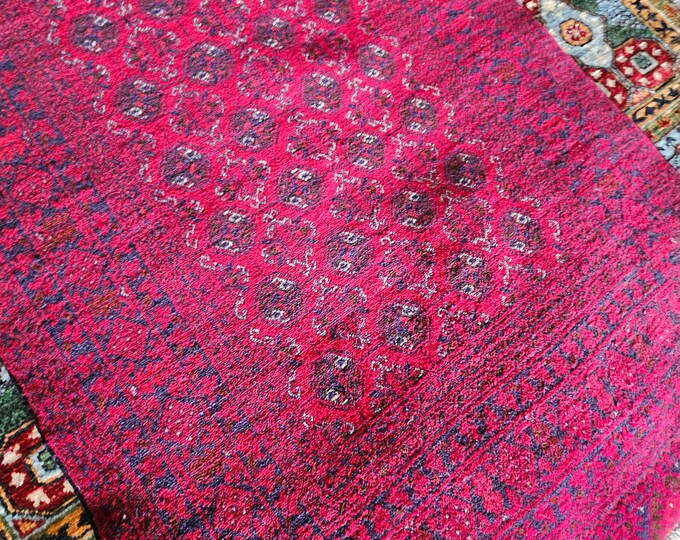 Excellent 2x9 Afghan Handmade Rug, funky rug, Sustainable decor, Christmas Gift, chindi rug, turkish rug, gift for her, wedding decor, patio