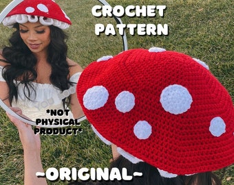 CROCHET PATTERN - Amanita Mushroom Hat - Original