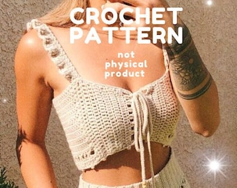 CROCHET PATTERN - Florence Ruffle Strap Top