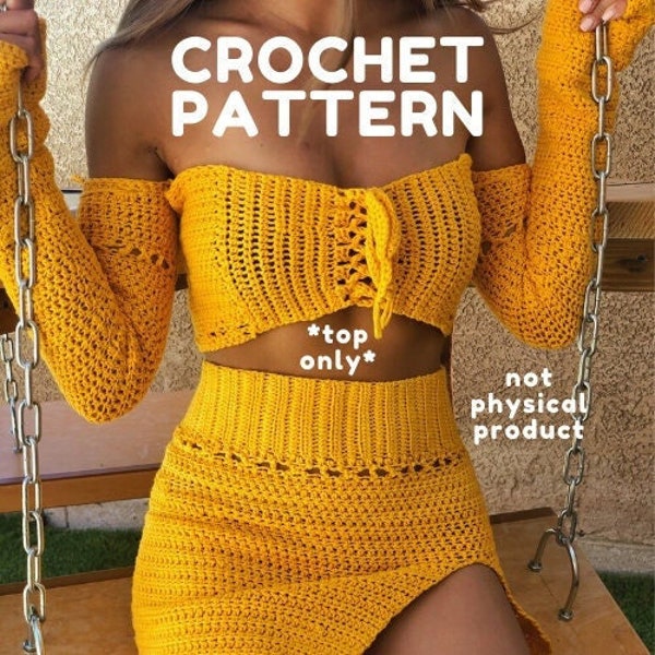 CROCHET PATTERN - Lyla Long Sleeve Crop Top