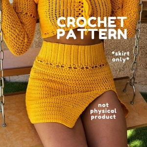 CROCHET PATTERN - Lyla High Waist Skirt with Slit