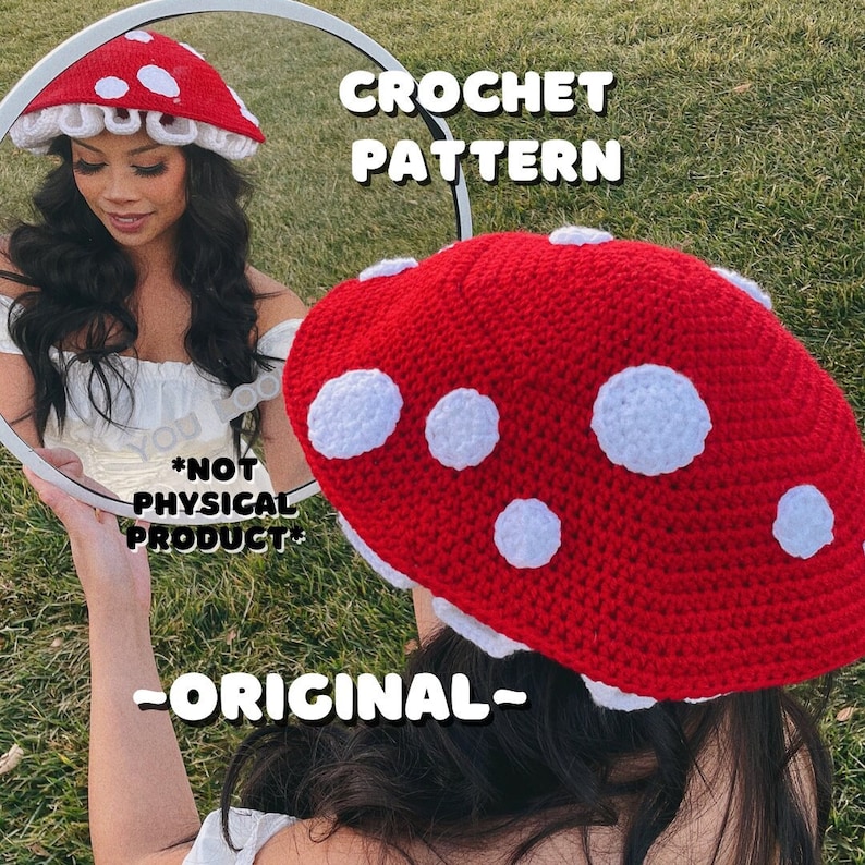 CROCHET PATTERN Amanita Mushroom Hat Original image 1