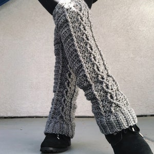 CROCHET PATTERN Knee High Cable Legwarmers image 3