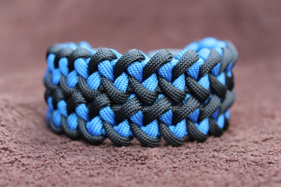 Wide Blue & Yellow Paracord Bracelet