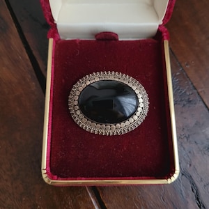 アクセサリー vintage silver925 onyx brooch 925 Sterling Silver Vintage Real Green Onyx Gemstone Ornate