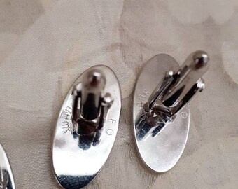 Boutons De Manchette SWANK Design Ovale Simple Doré - Occasion Très Bon État Cadeau
