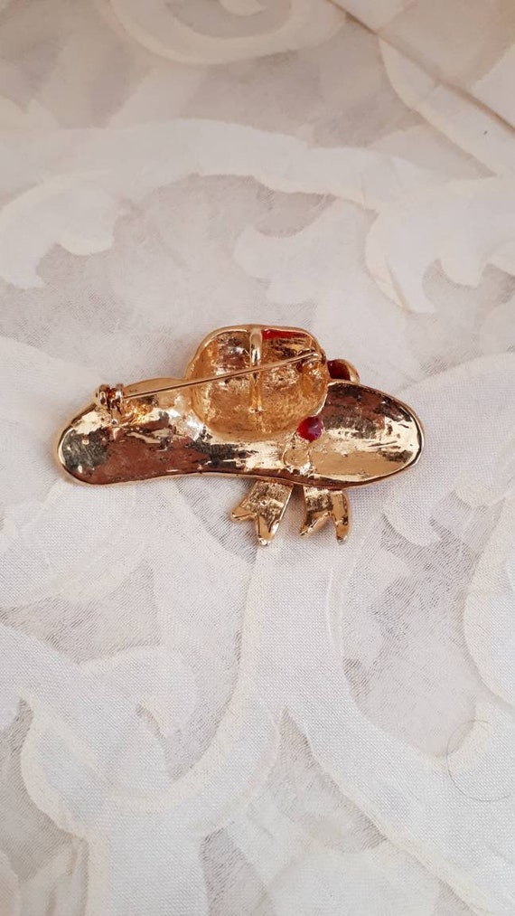 Delightful vintage 1980's pendant pin brooch. Wom… - image 5