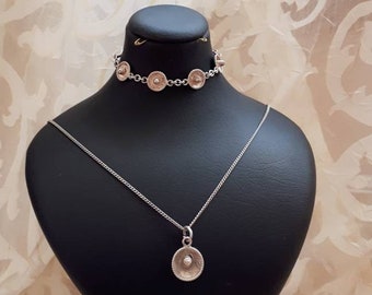 Vintage 950 sterlingzilveren Mexicaanse sombrero-ketting-armbandenset