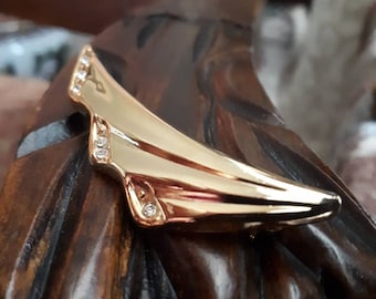 Broche vintage en strass doré