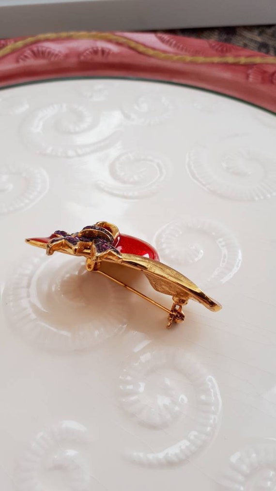 Delightful vintage 1980's pendant pin brooch. Wom… - image 9