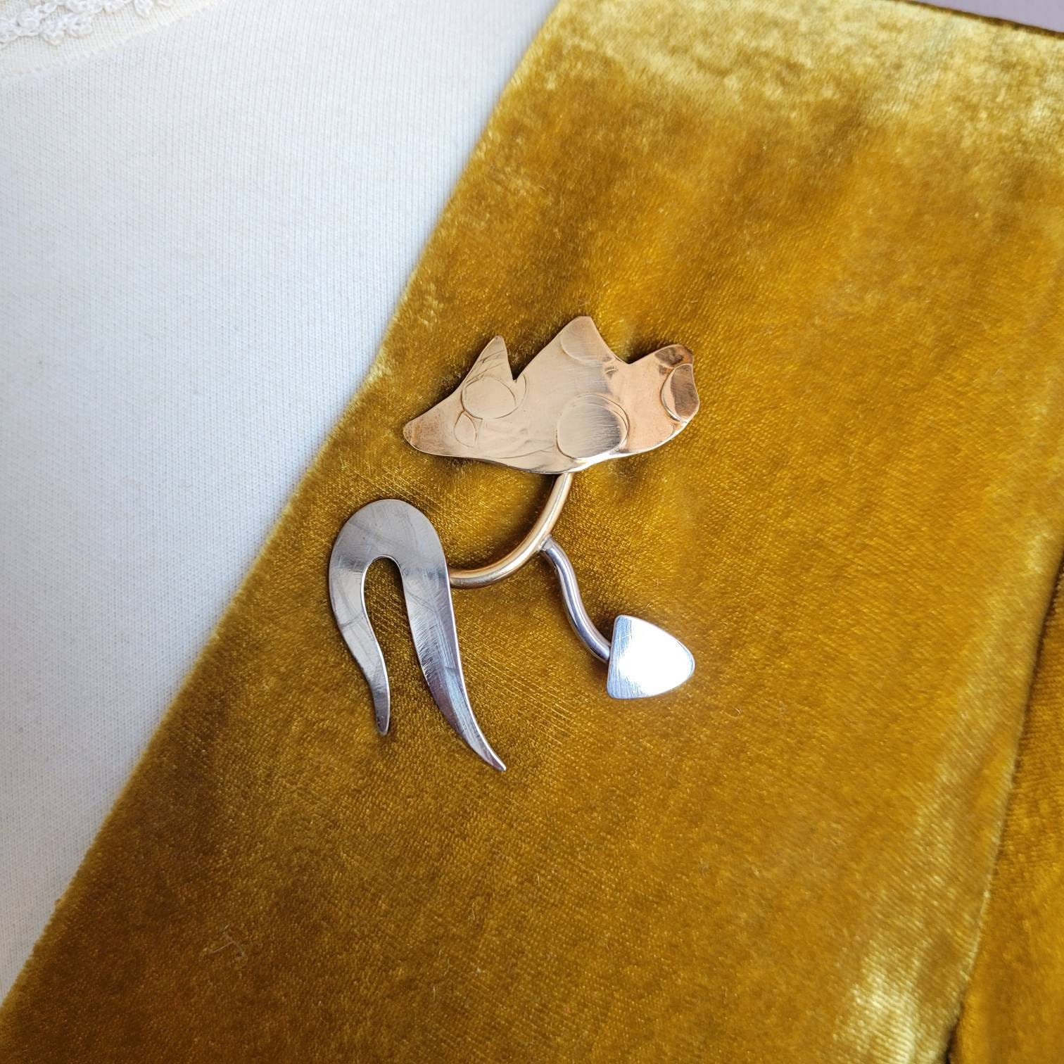 Modern Pin Brass Modernist Pin - Etsy