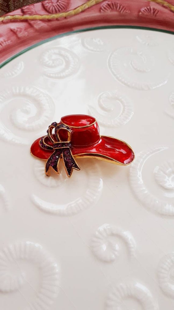 Delightful vintage 1980's pendant pin brooch. Wom… - image 2