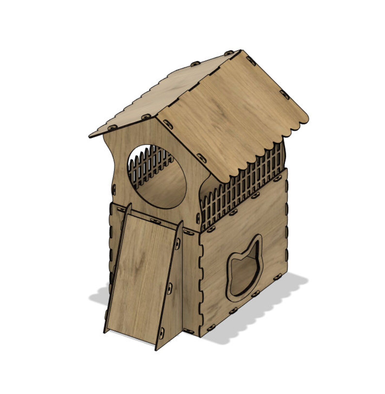 Cat house 5mm plywood for cut. Pet house vector file for laser Etsy