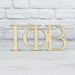 New Gamma Phi Beta Greek Sorority letters Distressed Wood Sign Decor Cream  Gold