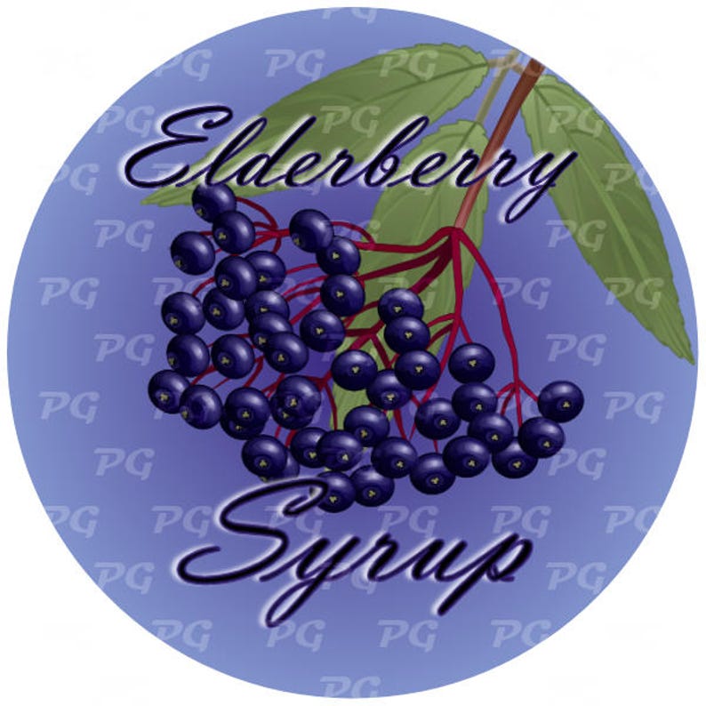 Pre-Designed Printable Elderberry Syrup Label in PNG format | Etsy