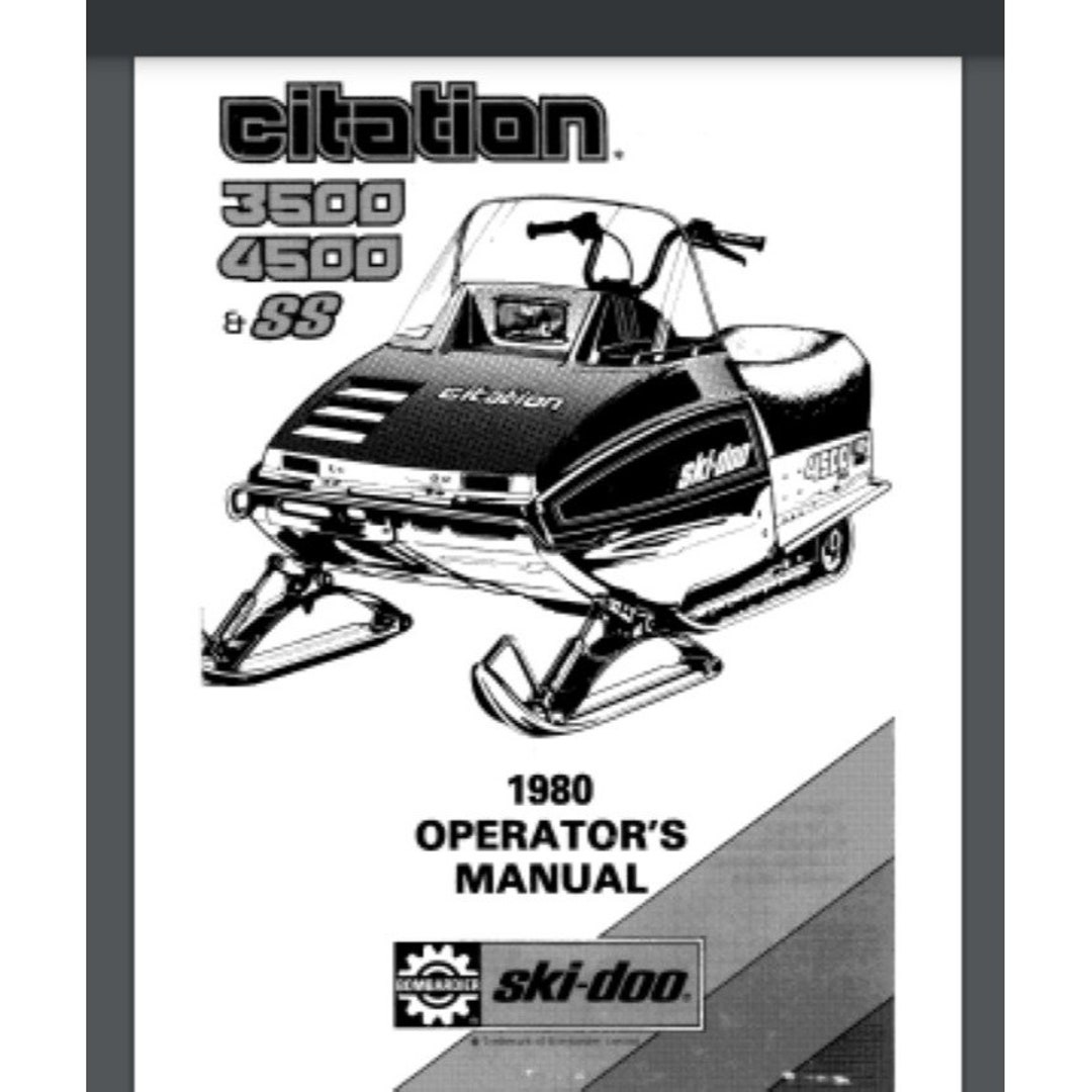 1980 Skidoo Citation 3500 4500 SS Owners Manual 50 Pages Comb Bound