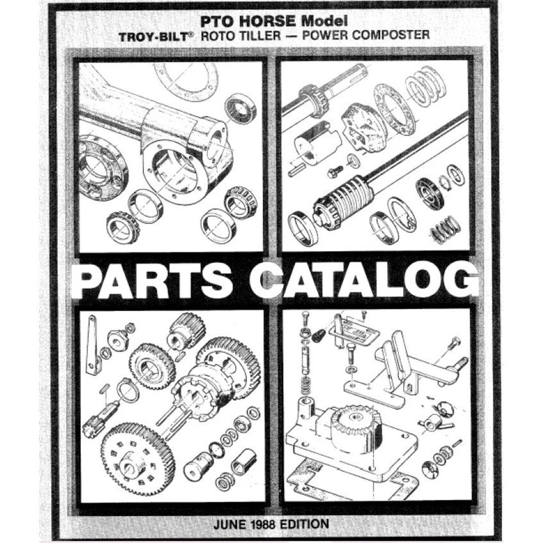Troybilt PTO Horse 1988 Parts Manual Catalog Comb Bound 32 Pages Gloss