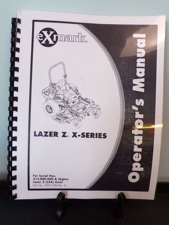 ポスター Exmark Lazer Z LZX Operators Manual & Part List for SN