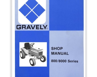 Gravely 800 8000 Tractor Shop manual 1979 50 páginas para los modelos Kohler K241 y K301