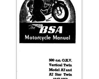 1947-1950 BSA A7 & A7 Star Twin Gebrauchsanweisung 36 Seiten