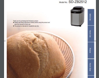 Panasonic SD-ZB2512 Brotbackautomat Bedienungsanleitung & Rezeptanleitung 56 Seiten