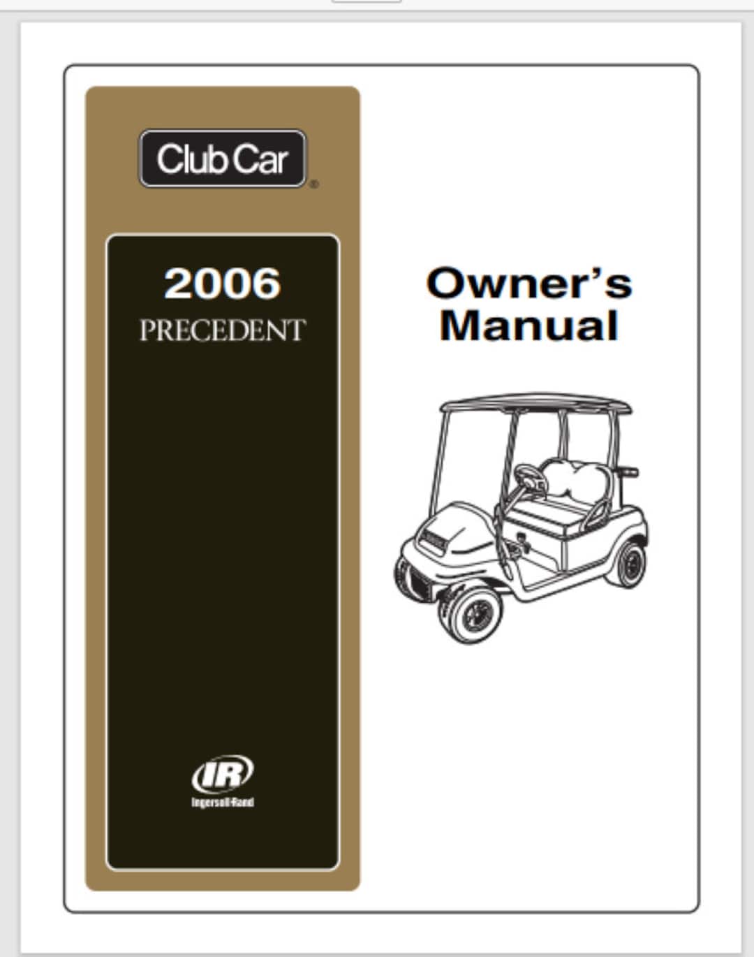 Club Car 2006 Precedent Golf Cart Car Owner Manual 56 Pages Etsy