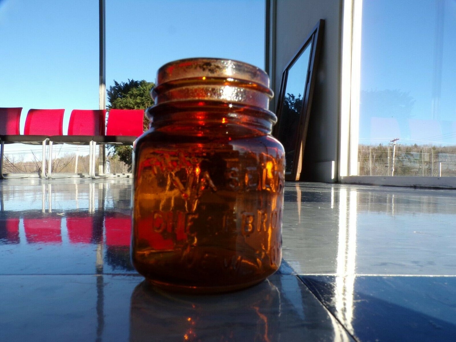 Small antique VASELINE jar CHESEBROUGH New York early Brown Etsy