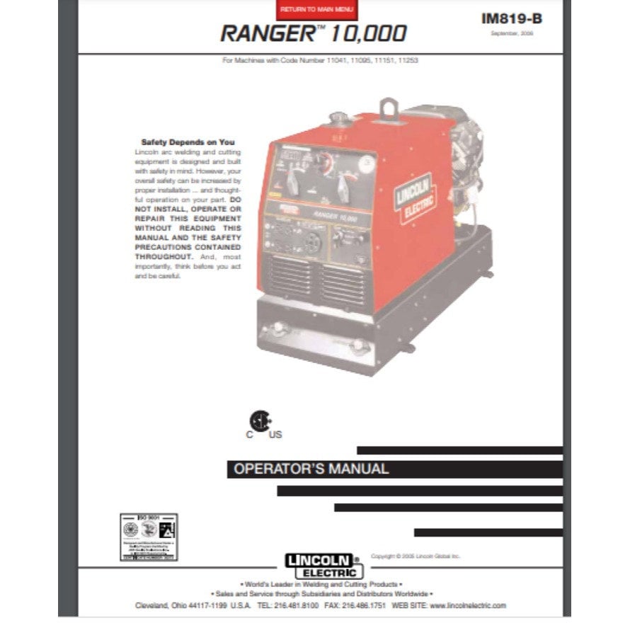 Lincoln ranger 10000 deals