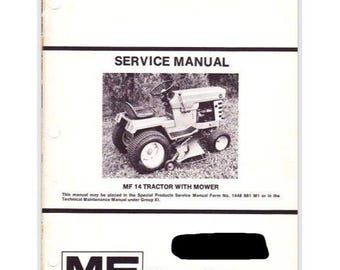 Massey Ferguson MF14 MF 14 Lawn Tractor Service Manual 95 Pages