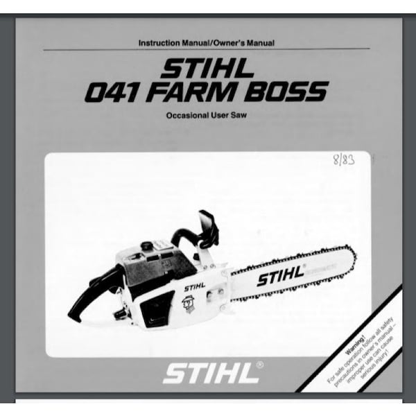 Stihl 041 farm boss instruction Owner manual 42 page gloss protectors comb bound