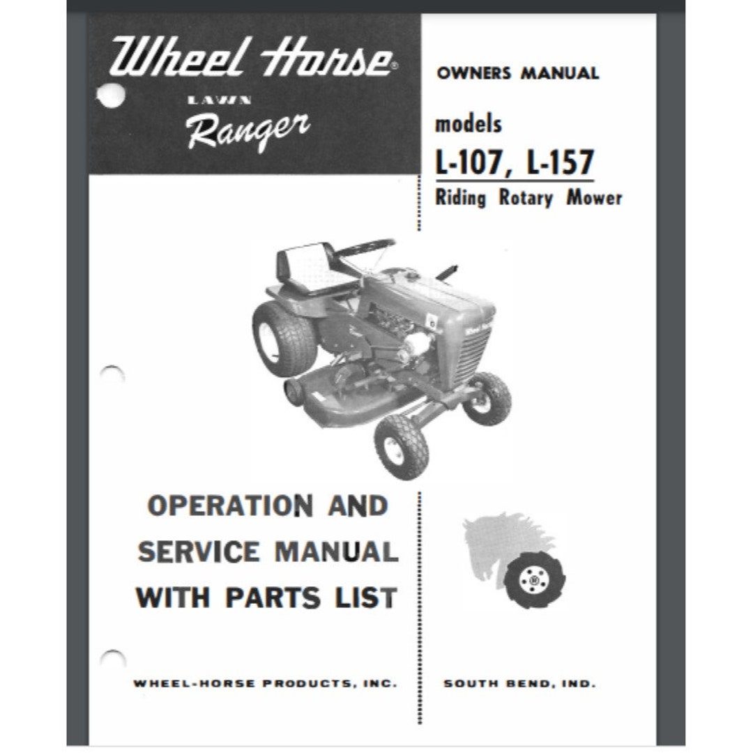 Wheel Horse Tractor 1967 Lawn Ranger L107 L157 Owner Parts Service