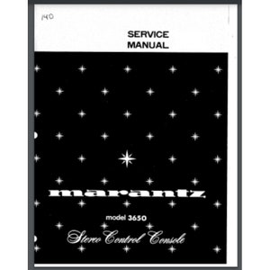 以下が含まれることがあります： マランツ モデル 3650 ステレオコントロールコンソールの白黒のサービスマニュアル。表紙は、中央に大きな星がある星のパターンです。