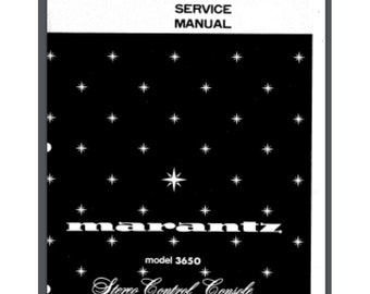 Marantz 3650 Stereo Steuerkonsole Service Handbuch 28 Seiten Kamm gebunden