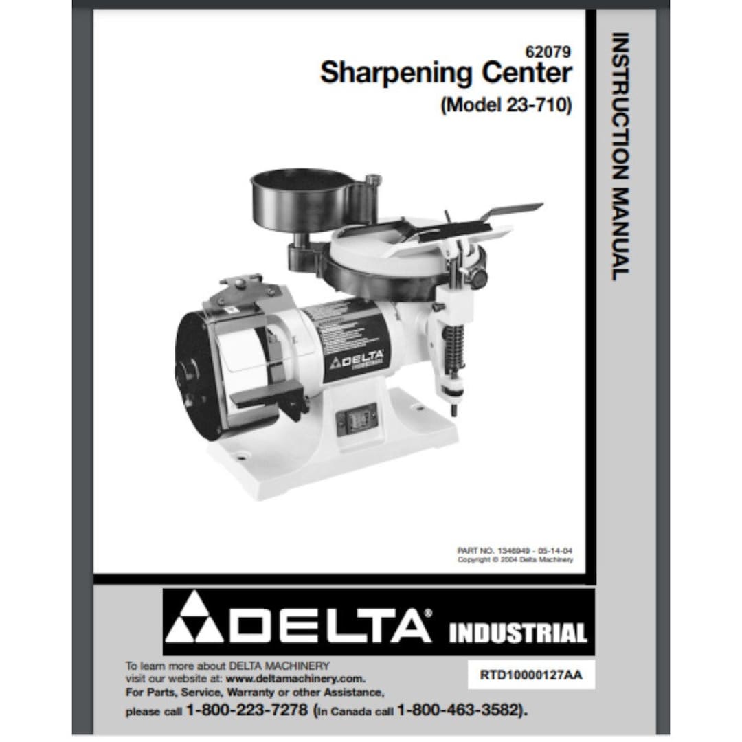 Delta 23710 Sharpening Center Instruction Manual 24 Pages Model Year