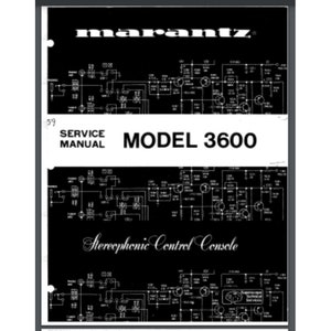 以下が含まれることがあります： マランツ モデル 3600 ステレオフォニックコントロールコンソールのサービスマニュアルの白黒回路図です。