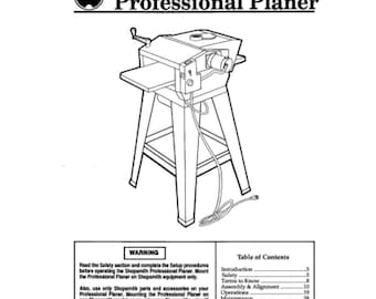 Shopsmith Power Planer PL-5126 Owners Manual parts lists 1992 model year 48 pg.