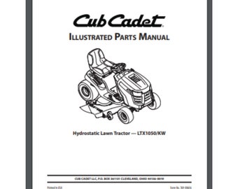 Cub Cadet LTX 1050 Illustrated Parts List Manual 60 Pages Year 2012 Etsy