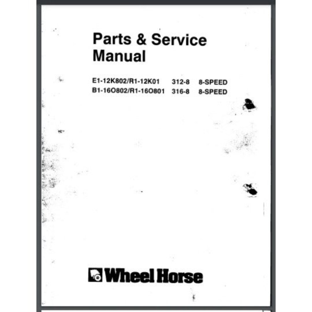 Wheel Horse 3128 3168 Service Manual 102 Pages Gloss Cover Etsy