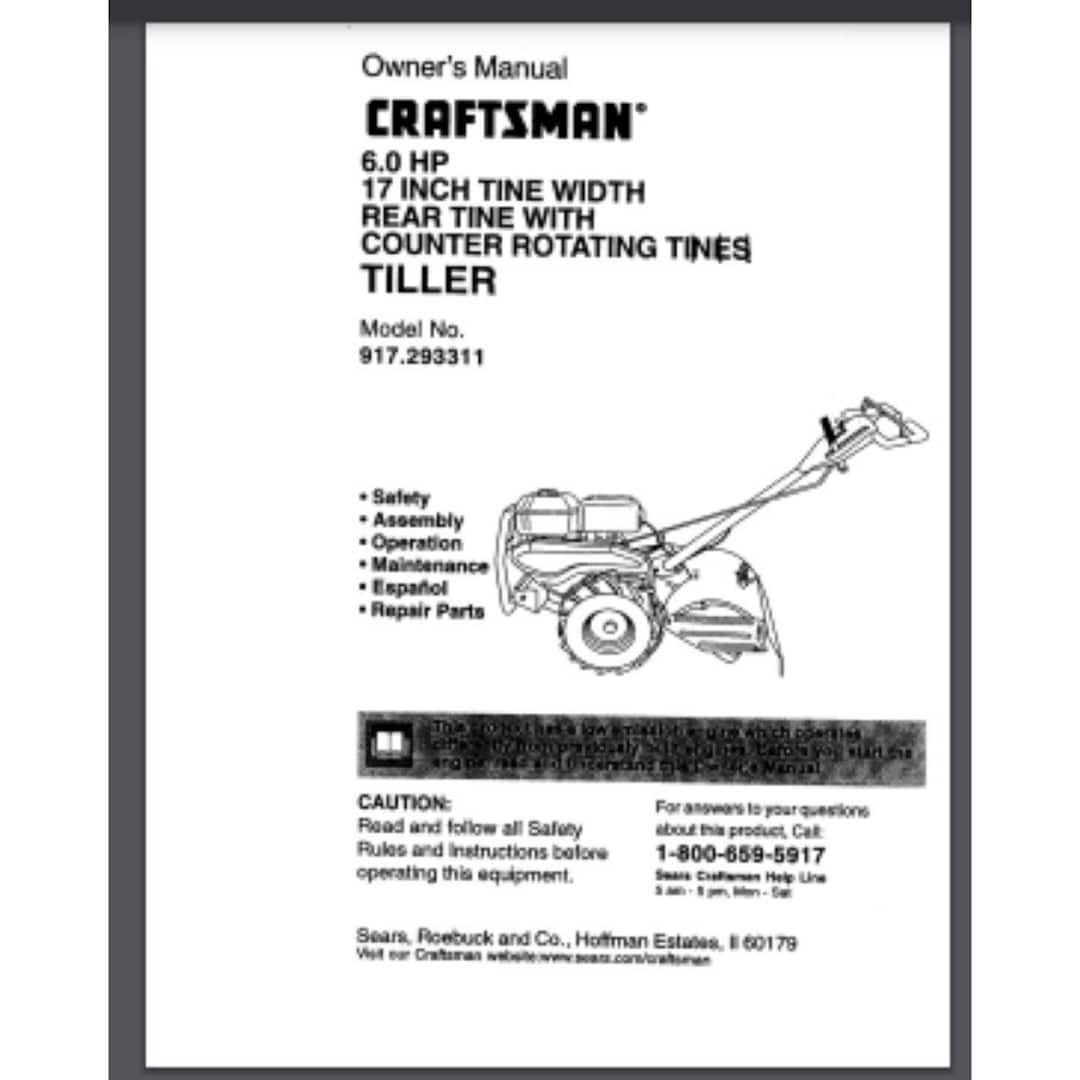 Sears tiller model 917 sale