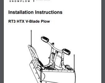 Boss RT3 HTX V-Blade snowplow Installation Instructions Manual 28 pages 2016