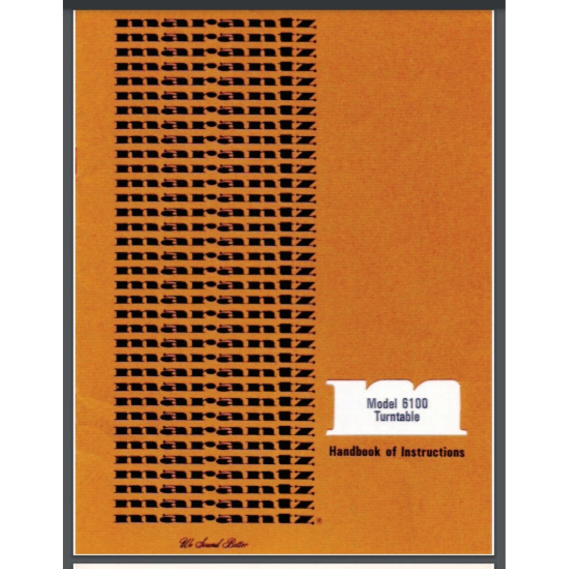 Marantz 6100 Turntable Record Player Owner Manual 14 Pages - Etsy