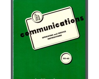 Hallicrafters shortwave SX-62 service user manual 17 pages comb bound gloss cov