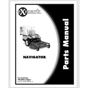 Exmark Navigator Parts Manual 28 pages nos. 790,000 & higher 2009