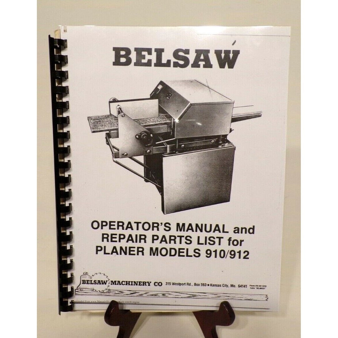 Foley Belsaw Model 910 / 912 Planer/molder Operator & Parts Manual Etsy
