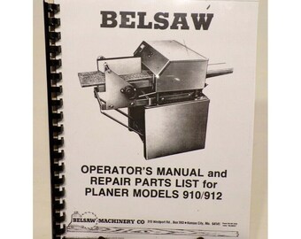 Foley Belsaw Model 910 / 912 Planer/molder Operator & Parts - Etsy Finland