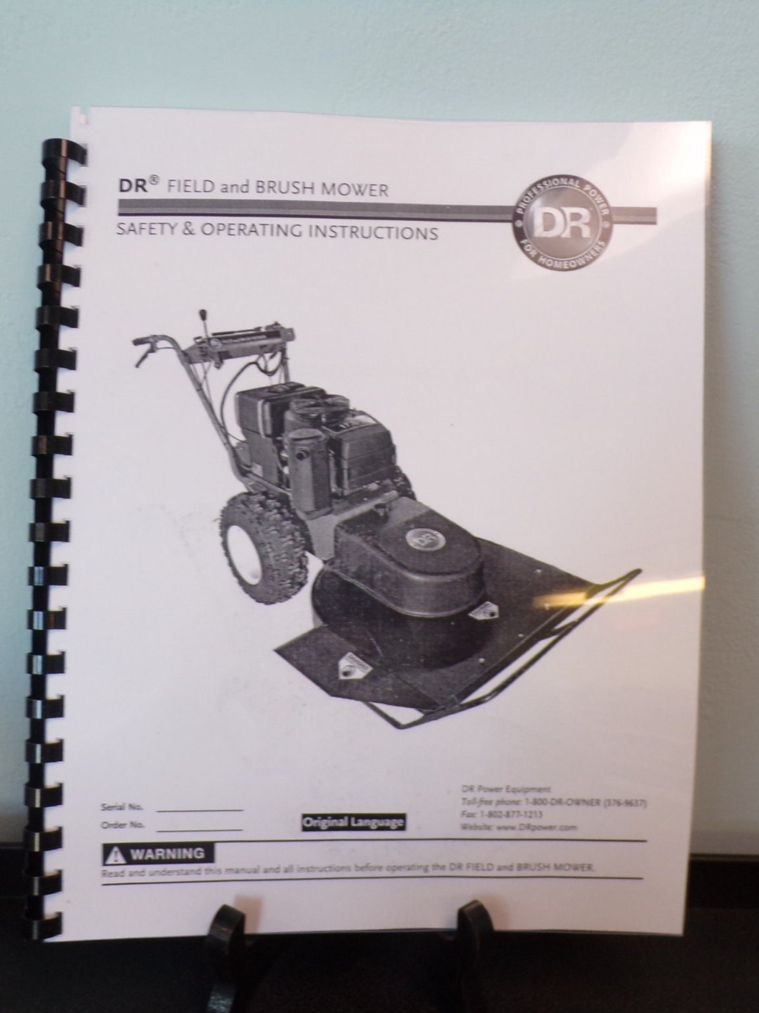 DR Field & Brush Mower Operating Manual Service/repair/parts Premier