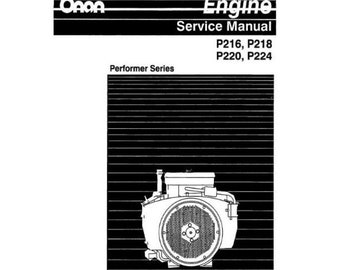 Onan Engine P216 P218 P220 P224 Manual de servicio 60 páginas 1989