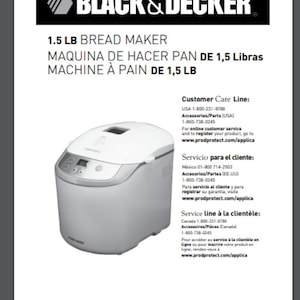 Black & Decker BK1015W Brotbackautomat Gebrauch und Pflege Bedienungsanleitung 66 Seiten