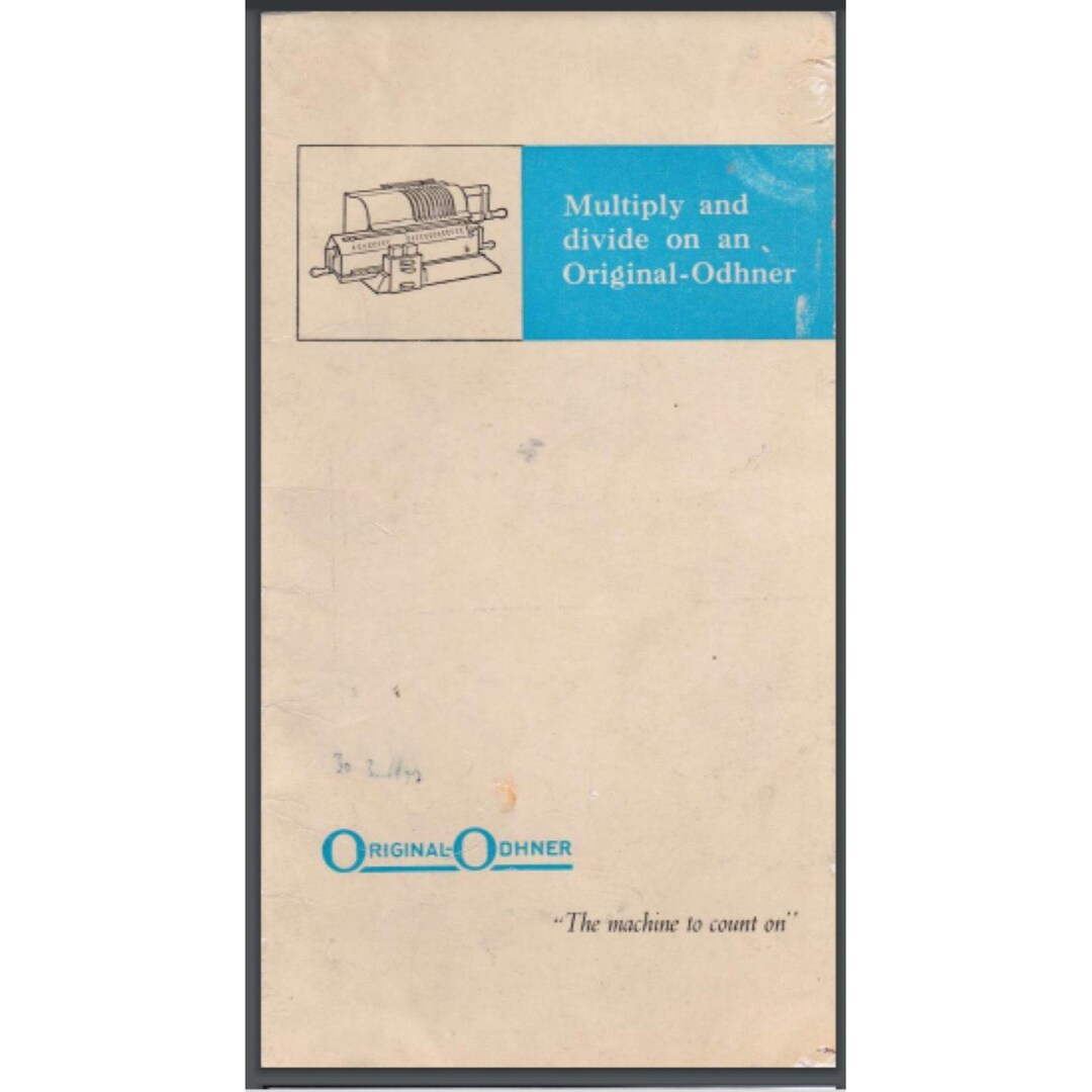 Odhner Mechanical Pinwheel Calculator Instruction Manual 36 Pages Etsy