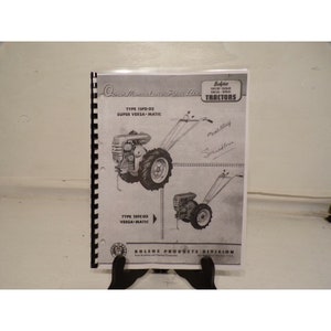 Simplicity Walk-Behind model W Walking Garden Tractor Owner + Parts Manual